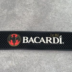 Bacardi bar mat approximately 20 inches wide by three height